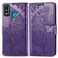 Case cover For Huawei Honor 9X Lite Butterfly Love Flower Embossed Horizontal Flip Leather Case with Bracket / Card Slot / Wallet / Lanyard(Dark Purple)