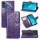 Case cover For Huawei Honor 9X Lite Butterfly Love Flower Embossed Horizontal Flip Leather Case with Bracket / Card Slot / Wallet / Lanyard(Dark Purple)