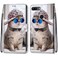 Case cover For Huawei Honor 9 Lite Coloured Drawing Cross Texture Horizontal Flip PU Leather Case with Holder &amp; Card Slots &amp; Wallet &amp; Lanyard(B20 Slant Hat Blue Mirror Cat)