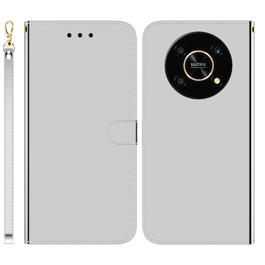 Case cover For Honor X9 / X9 5G Imitated Mirror Surface Flip Leather Phone Case(Silver)