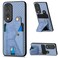 Case cover For Honor 80 Pro Carbon Fiber Wallet Flip Card K-shaped Holder Phone Case(Blue)