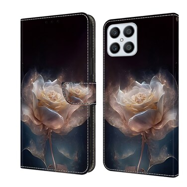 Case cover For Honor X8 4G Crystal Painted Leather Phone case(Peony)
