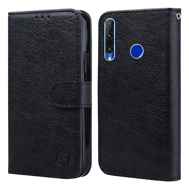 Case cover For Honor 10i Skin Feeling Oil Leather Texture PU + TPU Phone Case(Black)