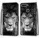 Case cover For Huawei Y6 (2018) / Honor 7A Coloured Drawing Cross Texture Horizontal Flip PU Leather Case with Holder &amp; Card Slots &amp; Wallet &amp; Lanyard(B11 Black White Lion Head)