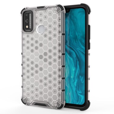 Case cover For Huawei Honor 9X Lite  Shockproof Honeycomb PC + TPU Case(White)