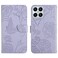 Case cover For Honor X8 Skin Feel Butterfly Peony Embossed Leather Phone Case(Purple)