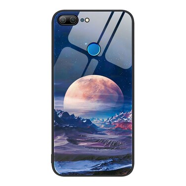Case cover For Honor 9 Lite Colorful Painted Glass Phone Case(Moon Hill)