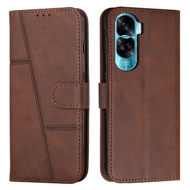 Case cover For Honor 90 Lite / X50i 5G Stitching Calf Texture Buckle Leather Phone Case(Brown)