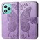 Case cover For Honor 400 Lite Butterfly Love Flower Embossed Leather Phone Case(Lavender)