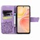 Case cover For Honor 400 Lite Butterfly Love Flower Embossed Leather Phone Case(Lavender)