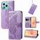 Case cover For Honor 400 Lite Butterfly Love Flower Embossed Leather Phone Case(Lavender)