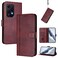 Case cover For Honor 200 Lite Global Line Splicing Buckle Retro Leather Phone Case(Wine Red)