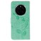 Case cover For Honor Magic7 Pro Rose Butterfly Embossed Leather Phone Case(Green)