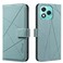 Case cover For Honor 400 Lite Geometric Pattern RFID Leather Phone Case(Green)