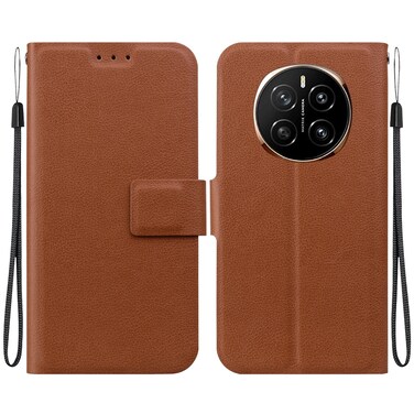 Case cover For Honor Magic7 Ultra-thin Voltage Magnetic Buckle Leather Phone Case(Brown)