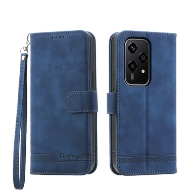 Case cover For Honor 200 Lite Global Dierfeng Dream Line TPU Hybrid PU Leather Phone Case(Blue)