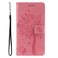 Case cover For Honor X9C 5G Global Tree &amp; Cat Embossed Pattern Flip Leather Phone Case(Pink)