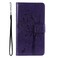 Case cover For Honor Magic7 Tree &amp; Cat Embossed Pattern Flip Leather Phone Case(Purple)