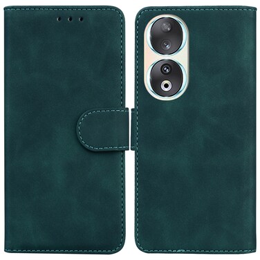 Case cover For Honor 90 Skin Feel Pure Color Flip Leather Phone Case(Green)