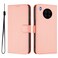 Case cover For Honor 50 Lite / Huawei nova 8i Skin Feel Solid Color Leather Phone Case with Lanyard(Pink)