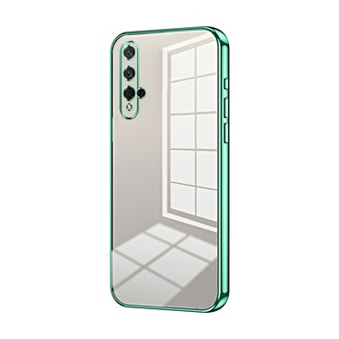 Case cover For Honor 20 / 20S / nova 5T Transparent Plating Fine Hole Phone Case(Green)
