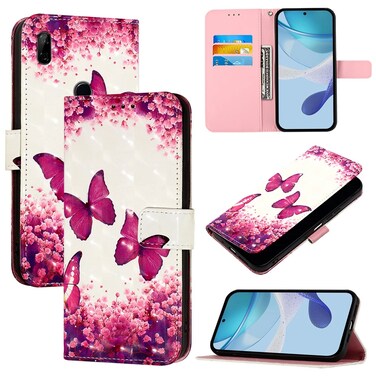 Case cover For Honor 9X Global / Huawei P Smart Z 3D Painting Horizontal Flip Leather Phone Case(Rose Butterfly)