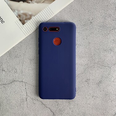 Case cover  For Huawei Honor V20 Shockproof Frosted TPU Protective Case(Dark Blue)