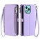 Case cover  For Honor 400 Lite Leather Stitching Multi-card Slot Zipper Phone Case(Purple)