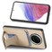 Case cover For Huawei Mate 70 Pro Carbon Fiber Card Bag Fold Stand Phone Case(Khaki)