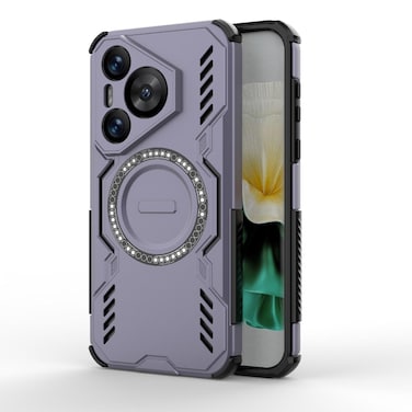 Case cover For Huawei Pura 70 Butterfly Armor MagSafe Magnetic Ring Shockproof Phone Case(Purple)