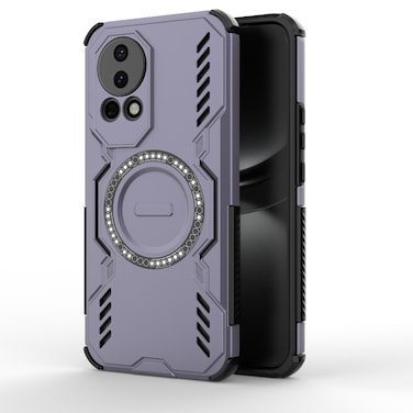 Case cover For Huawei nova 12 5G Butterfly Armor MagSafe Magnetic Ring Shockproof Phone Case(Purple)
