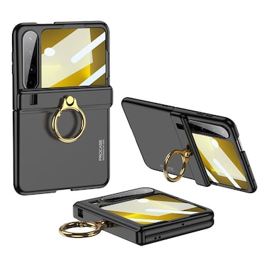 Case cover For Huawei Pura X GKK Integrated Magnetic Folding Hinge Phone Case with Ring Holder(Black)