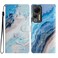 Case cover For Ulefone Note 14 Colored Drawing Leather Phone Case(Blue Marble)