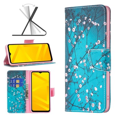 Case cover For ZTE Blade A71 Colored Drawing Pattern Leather Phone Case(Plum Blossom)