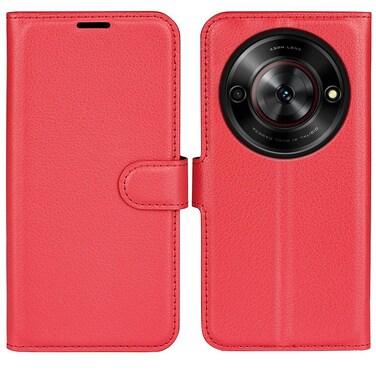 Case cover For ZTE Blade A75 5G Litchi Texture Horizontal Flip Leather Phone Case with Holder(Red)