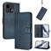 Case cover For ZTE Blade A35e Line Splicing Buckle Retro Leather Phone Case(Dark Blue)
