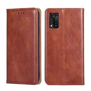 Case cover For ZTE Libero 5G III Gloss Oil Solid Color Magnetic Leather Phone Case(Brown)