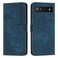 Case cover For Google Pixel 7a Skin Feel Stripe Pattern Leather Phone Case with Lanyard(Blue)