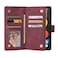Case cover For Google Pixel 5a 5G Multifunctional Phone Leather Case with Card Slot &amp; Holder &amp; Zipper Wallet &amp; Photo Frame(Wine Red)