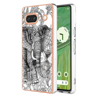 Case cover For Google Pixel 7a Electroplating Dual-side IMD Phone Case(Totem Elephant)