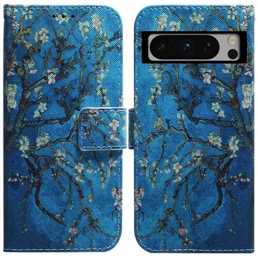 Case cover For Google Pixel 8 Pro Coloured Drawing Flip Leather Phone Case(Apricot)