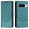Case cover For Google Pixel 8 Pro Honeycomb Embossing RFID Leather Phone Case(Peacock Green)