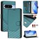 Case cover For Google Pixel 8 Pro Honeycomb Embossing RFID Leather Phone Case(Peacock Green)
