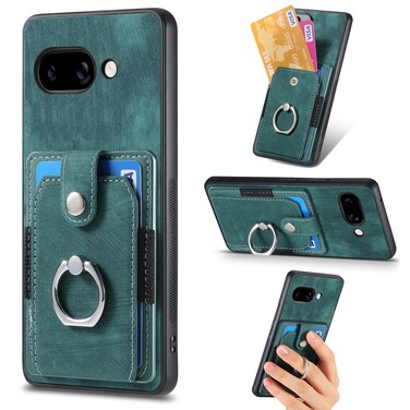 Case cover For Google Pixel 9a Retro Skin-feel Ring Card Wallet Phone Case(Green)