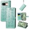 Case cover For Google Pixel 8a Cat and Dog Embossed Leather Phone Case(Green)