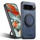 Case cover For Google Pixel 9 Pro XL Suteni G3 360 Rotation Holder MagSafe Denim Leather Back Phone Case(Blue)