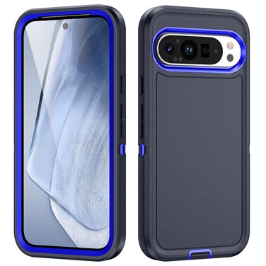Case cover For Google Pixel 9 Pro Life Waterproof Rugged PC + Silicone Phone Case(Dark Blue + Royal Blue)