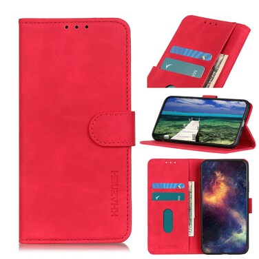 Case cover For Asus Zenfone 7 KHAZNEH Retro Texture Leather Phone Case(Red)