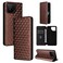 Case cover For Asus ROG Phone 9 / ROG Phone 9 Pro Cubic Grid Texture Flip Leather Phone Case(Brown)