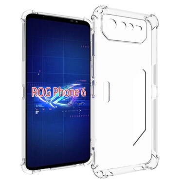 Case cover For Asus ROG Phone 6 Shockproof Non-slip Thickening TPU Phone Case(Transparent)